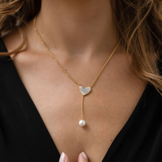 Collar Promesa y Pendientes Perla de Amor