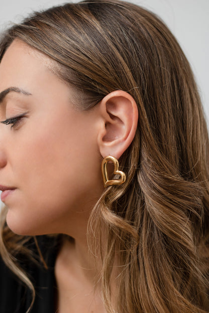 Pendientes Corazón dorado