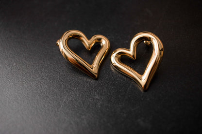 Pendientes Corazón dorado