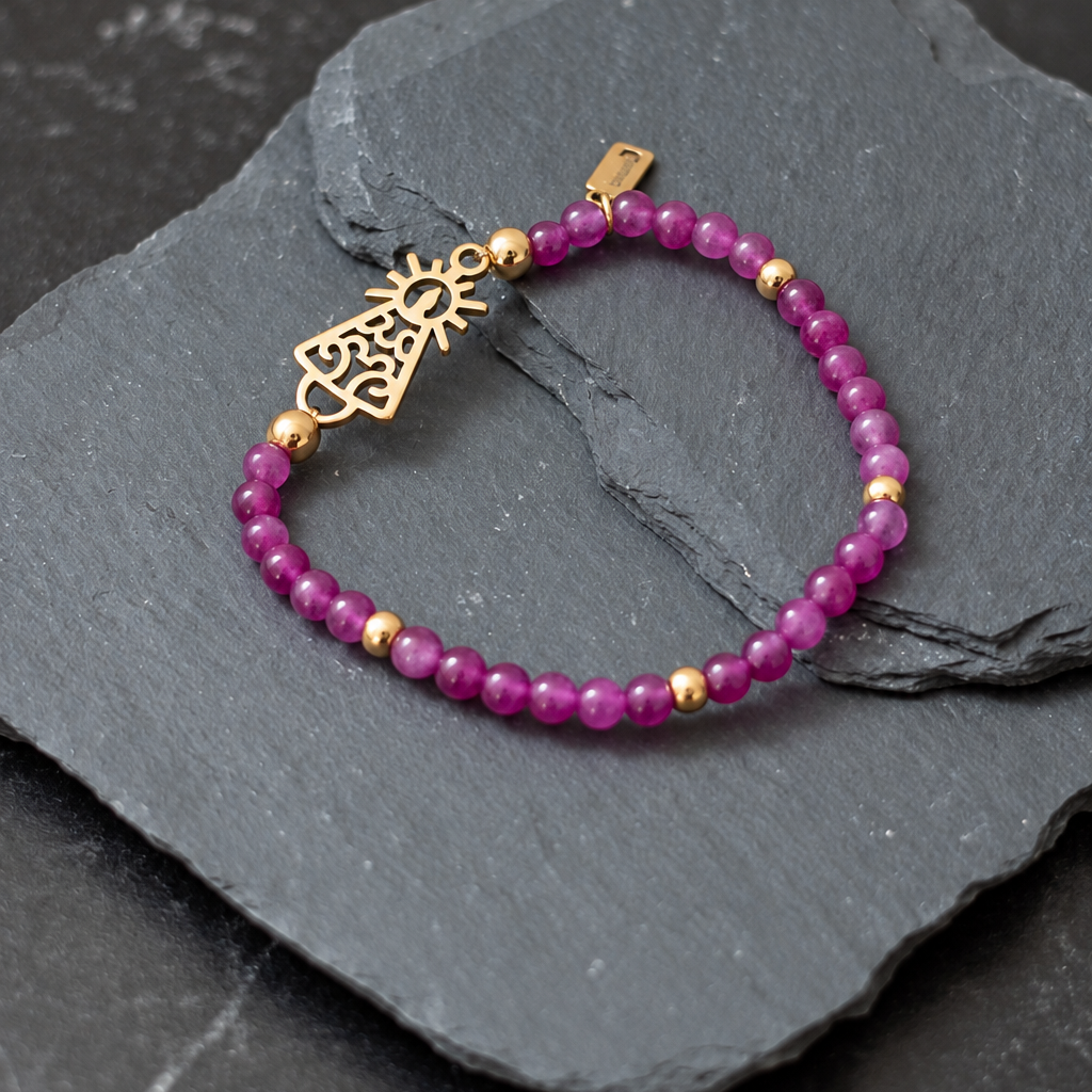 PULSERA VIRGEN CLÁSICA CRISTAL DORADA