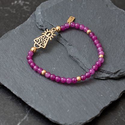 PULSERA VIRGEN CLÁSICA CRISTAL DORADA
