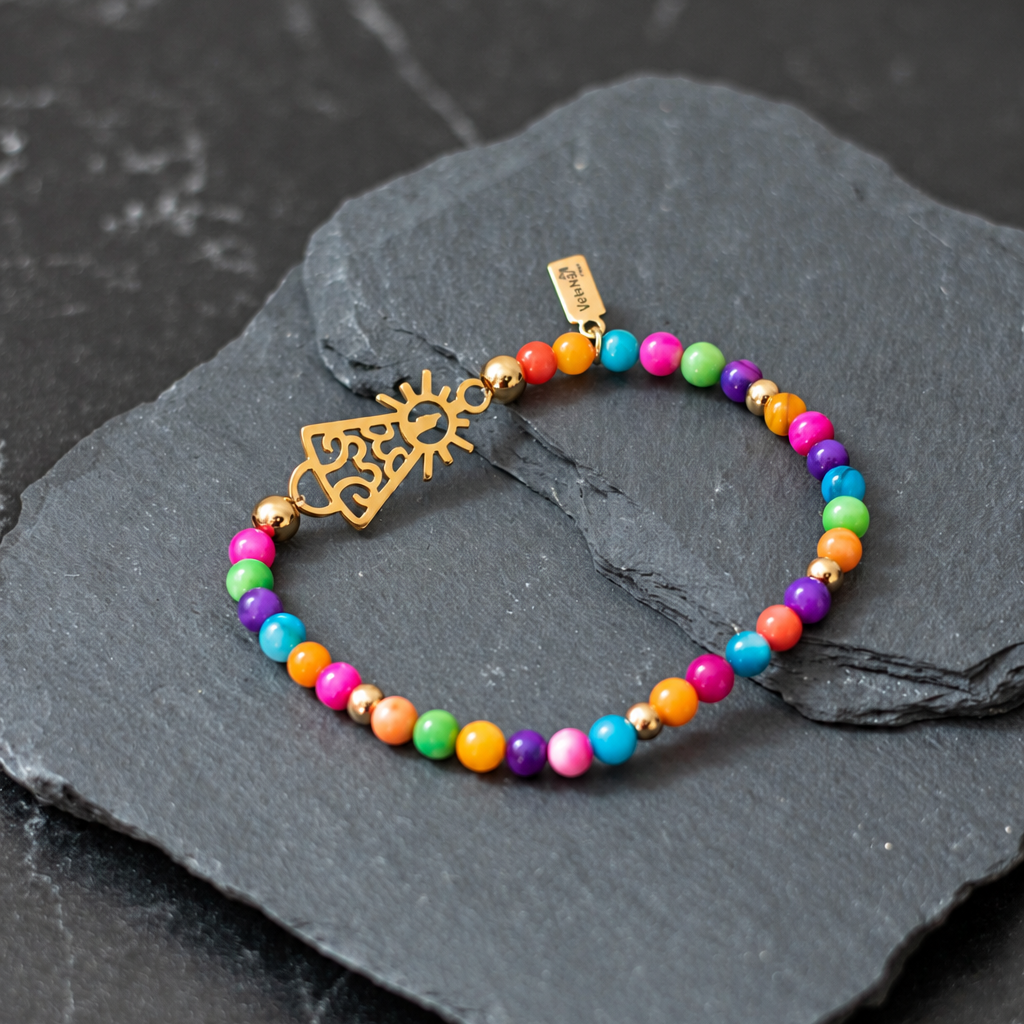 PULSERA VIRGEN CLÁSICA CRISTAL DORADA