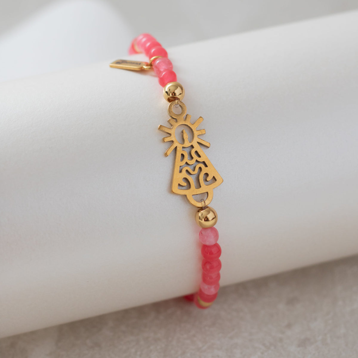 PULSERA VIRGEN CLÁSICA CRISTAL DORADA