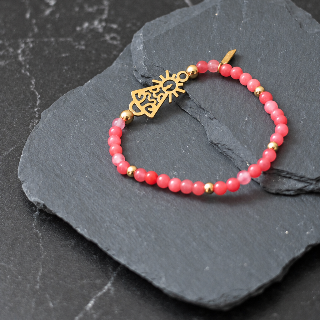 PULSERA VIRGEN CLÁSICA CRISTAL DORADA