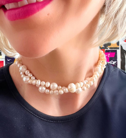Choker doble de perlas