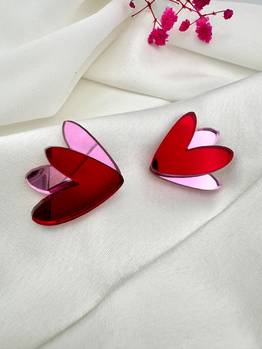 Pendientes Corazones espejo